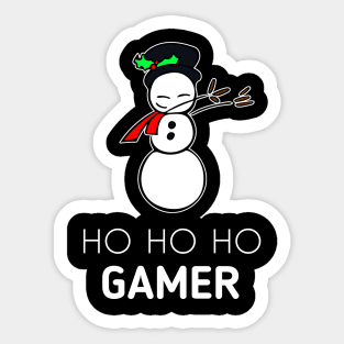Ho Ho Ho Gamer Snowman Dabbing Sticker